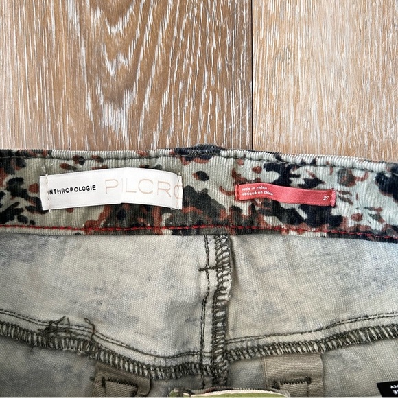 Anthropologie Pilcro Camouflage Corduroy High Rise Skinny Pants - Picture 4 of 7